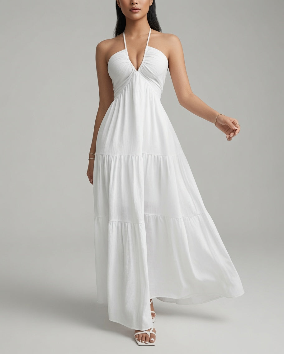 Vestido maxi sin mangas Verano Muse™ Essential Tank - Vestido playero acampanado | Corte suelto minimalista
