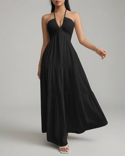 Vestido maxi sin mangas Verano Muse™ Essential Tank - Vestido playero acampanado | Corte suelto minimalista