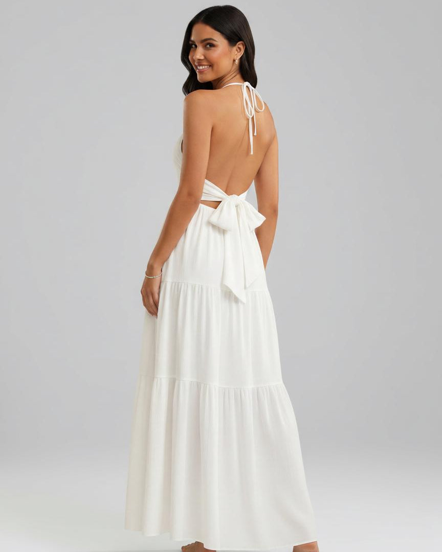 Vestido maxi sin mangas Verano Muse™ Essential Tank - Vestido playero acampanado | Corte suelto minimalista