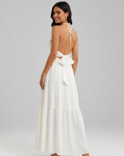 Vestido maxi sin mangas Verano Muse™ Essential Tank - Vestido playero acampanado | Corte suelto minimalista