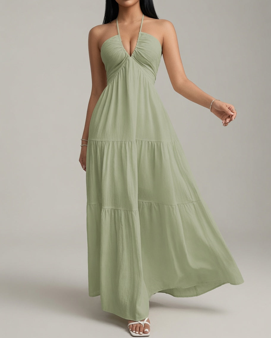 Vestido maxi sin mangas Verano Muse™ Essential Tank - Vestido playero acampanado | Corte suelto minimalista