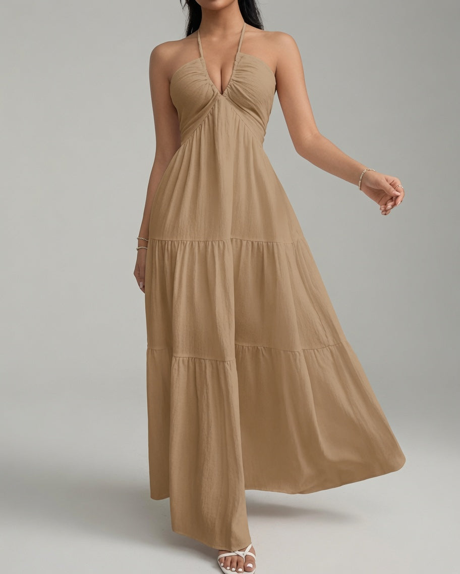 Vestido maxi sin mangas Verano Muse™ Essential Tank - Vestido playero acampanado | Corte suelto minimalista