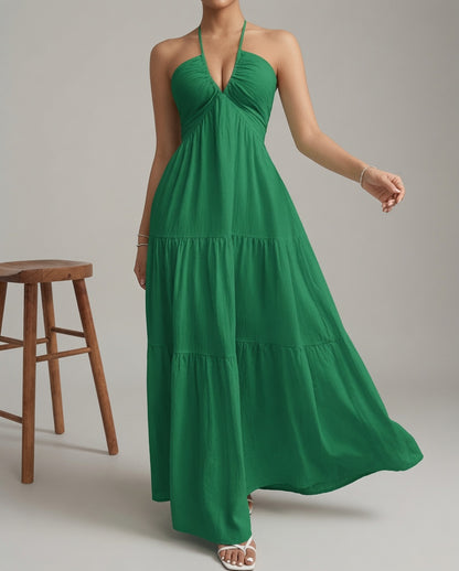 Vestido maxi sin mangas Verano Muse™ Essential Tank - Vestido playero acampanado | Corte suelto minimalista