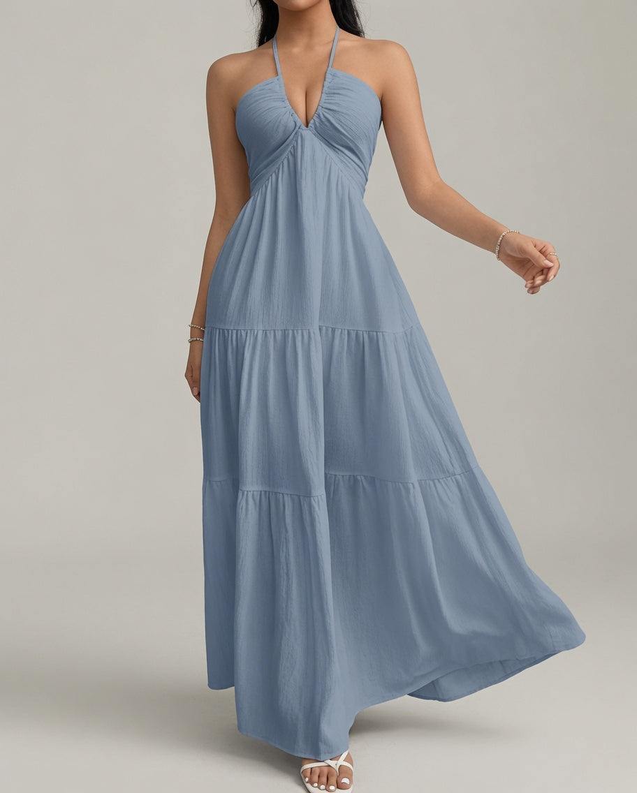 Vestido maxi sin mangas Verano Muse™ Essential Tank - Vestido playero acampanado | Corte suelto minimalista