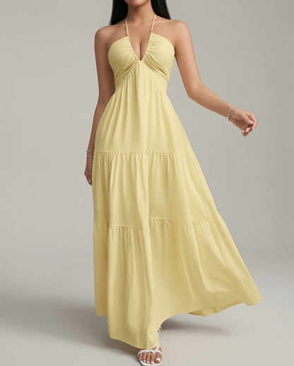 Vestido maxi sin mangas Verano Muse™ Essential Tank - Vestido playero acampanado | Corte suelto minimalista