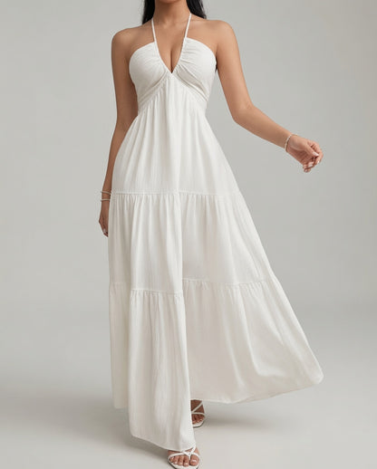 Vestido maxi sin mangas Verano Muse™ Essential Tank - Vestido playero acampanado | Corte suelto minimalista
