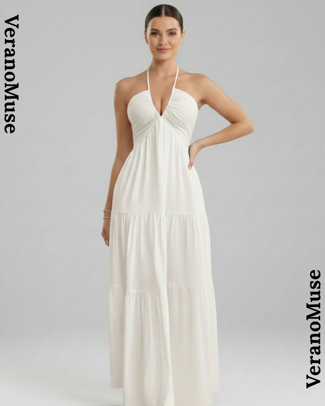 Vestido maxi sin mangas Verano Muse™ Essential Tank - Vestido playero acampanado | Corte suelto minimalista